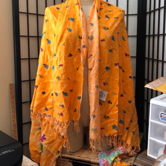 Sally Huss Orange Coverup/Sarong - Picture 2 of 6